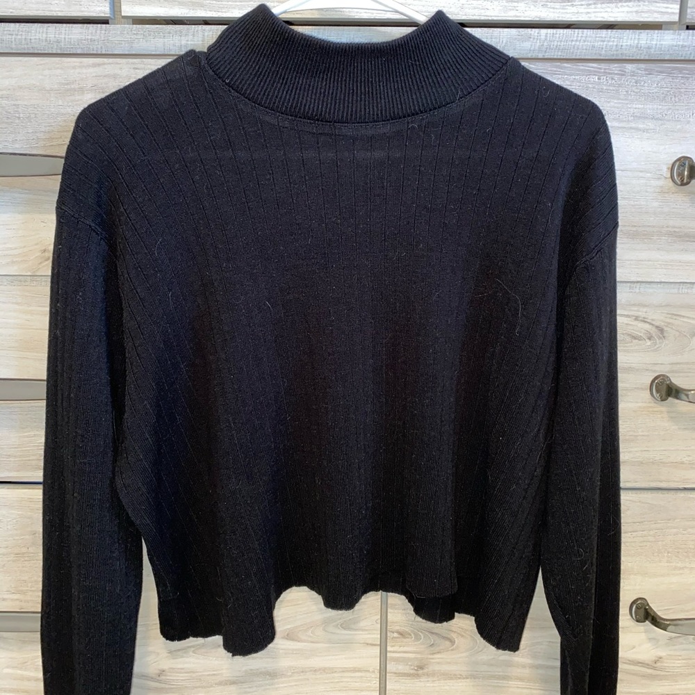 Black Mock Neck Sweater